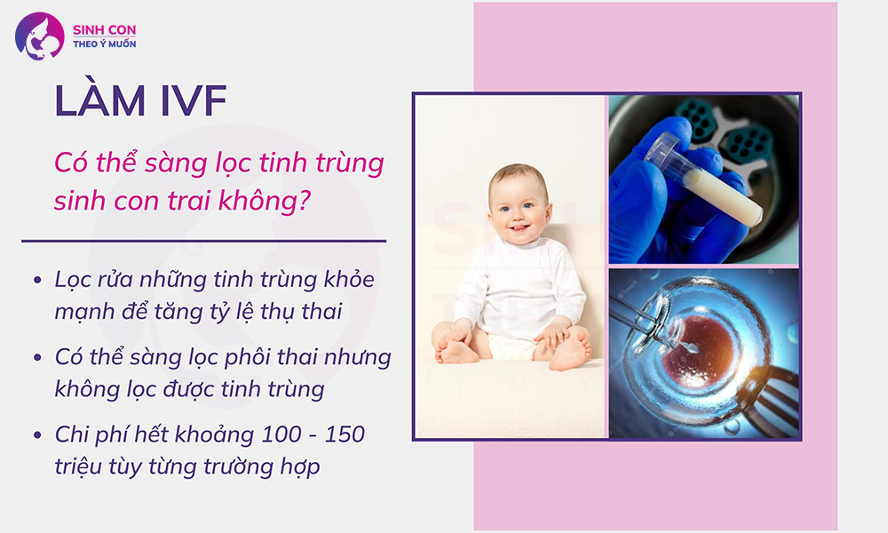 IVF có thể sàng lọc tinh trùng sinh con trai không