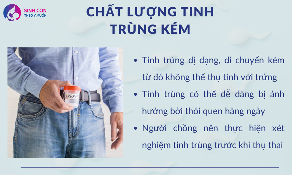 Chất lượng tinh trùng không đủ để thụ thai
