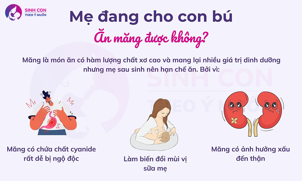 Mẹ đang cho con bú ăn măng có tốt không không