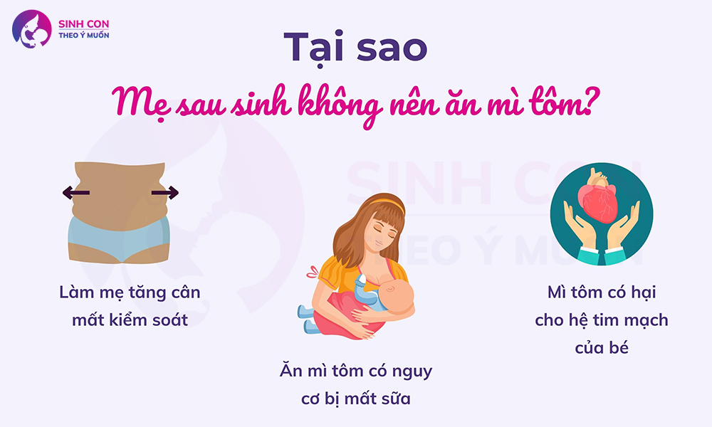 Lý do mà mẹ sau sinh không nên ăn mì tôm