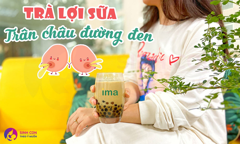 Trà lợi sữa trân châu đường đen từ cao trà ima