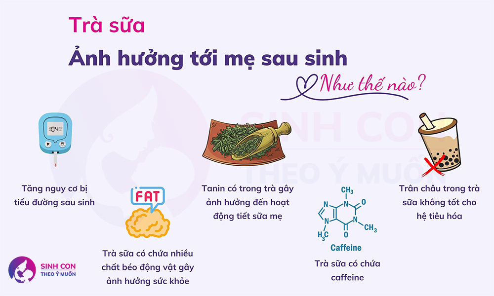 Trà sữa ảnh hưởng thế nào đến mẹ sau sinh