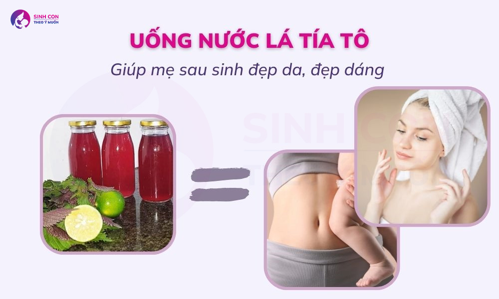 Uống nước lá tía tô giúp mẹ sau sinh đẹp da, đẹp dáng