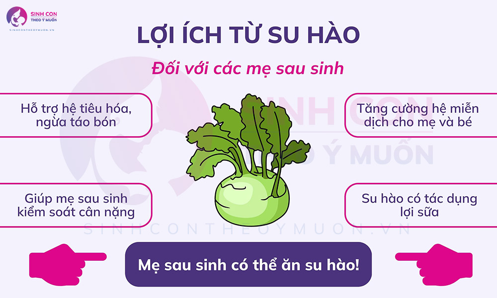 Su hào mang lại nhiều lợi ích tuyệt vời cho mẹ sau sinh