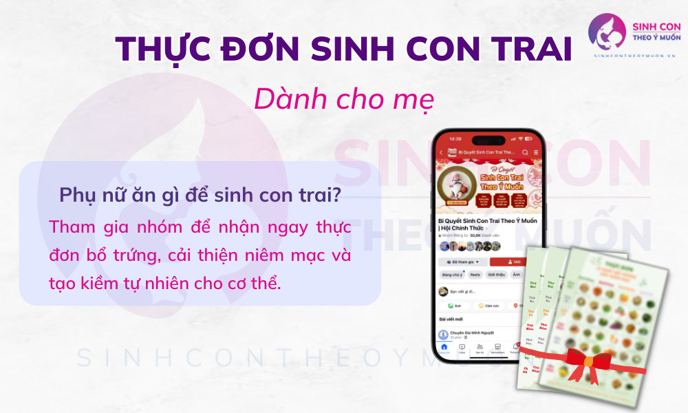 Thực đơn sinh con trai dành cho mẹ