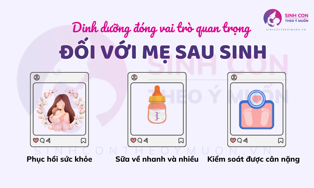 Chế độ dinh dưỡng hợp lý có thể giúp mẹ sau sinh nhanh chóng phục hồi sức khỏe
